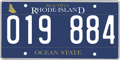 RI license plate 019884