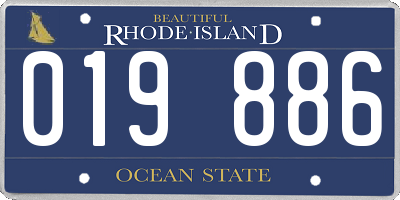 RI license plate 019886