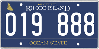 RI license plate 019888