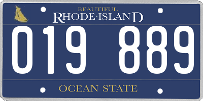 RI license plate 019889