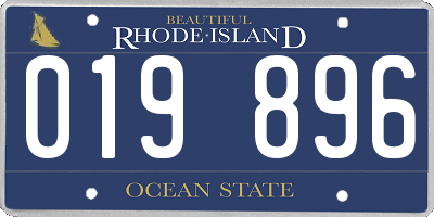 RI license plate 019896