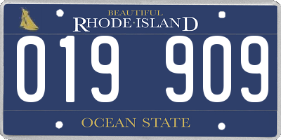 RI license plate 019909