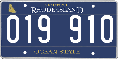 RI license plate 019910