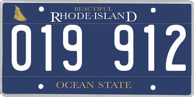 RI license plate 019912