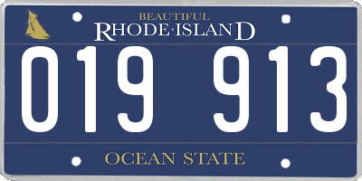 RI license plate 019913