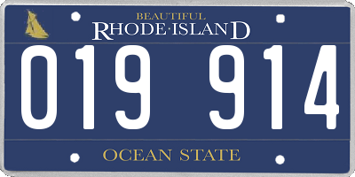 RI license plate 019914