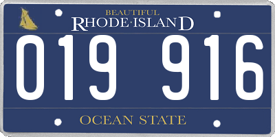 RI license plate 019916