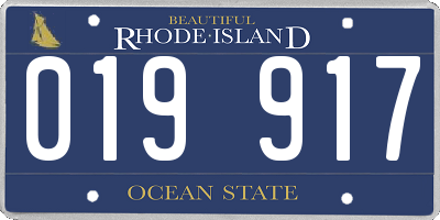 RI license plate 019917