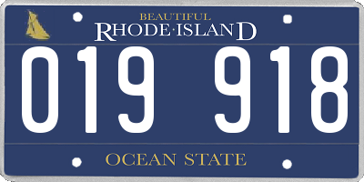 RI license plate 019918