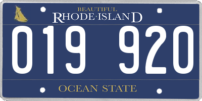 RI license plate 019920