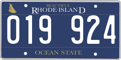 RI license plate 019924