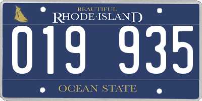RI license plate 019935