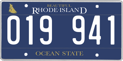 RI license plate 019941