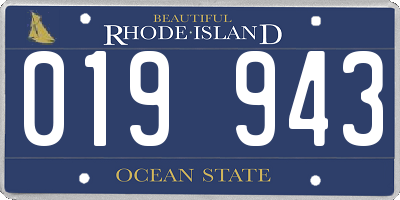 RI license plate 019943