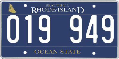 RI license plate 019949