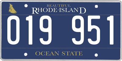 RI license plate 019951