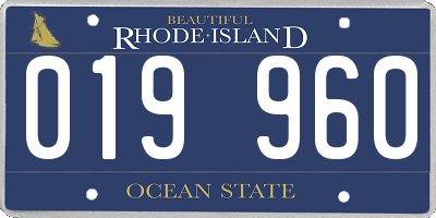 RI license plate 019960