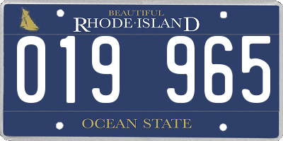 RI license plate 019965