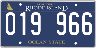 RI license plate 019966