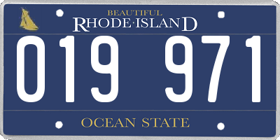 RI license plate 019971