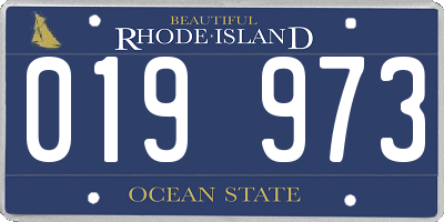 RI license plate 019973