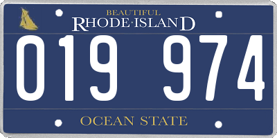 RI license plate 019974