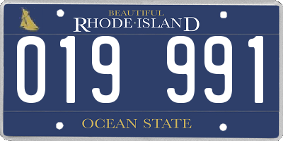 RI license plate 019991