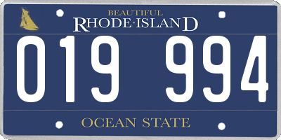 RI license plate 019994