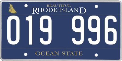 RI license plate 019996