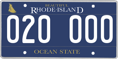 RI license plate 020000