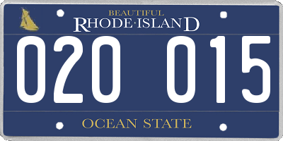 RI license plate 020015