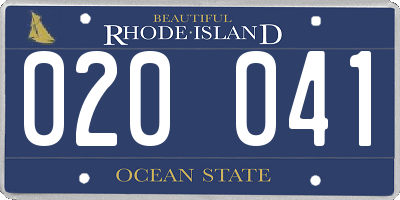 RI license plate 020041