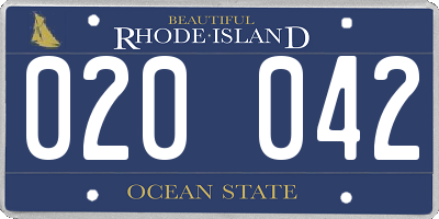 RI license plate 020042