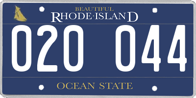 RI license plate 020044