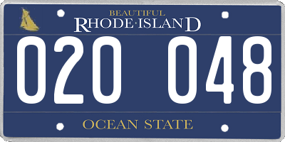 RI license plate 020048