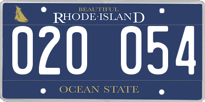 RI license plate 020054