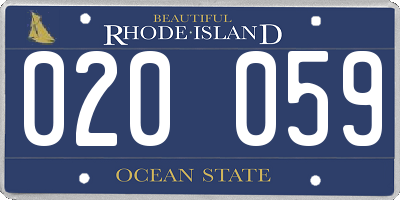 RI license plate 020059