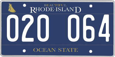 RI license plate 020064