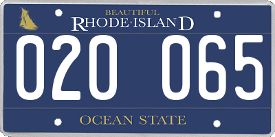 RI license plate 020065