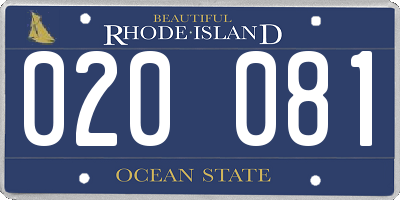 RI license plate 020081