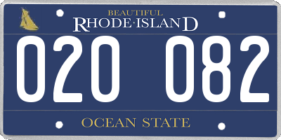 RI license plate 020082