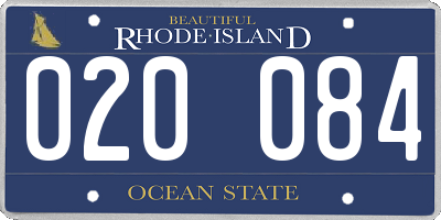 RI license plate 020084