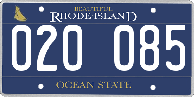 RI license plate 020085