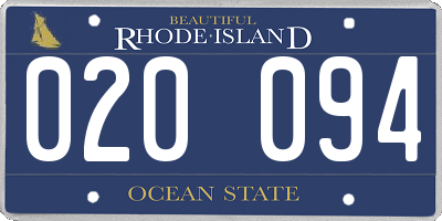 RI license plate 020094