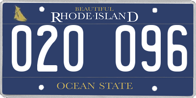 RI license plate 020096