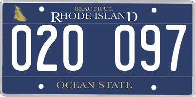 RI license plate 020097