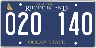 RI license plate 020140