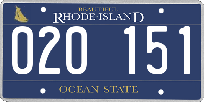 RI license plate 020151