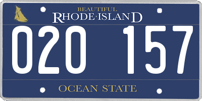 RI license plate 020157