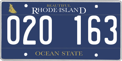 RI license plate 020163